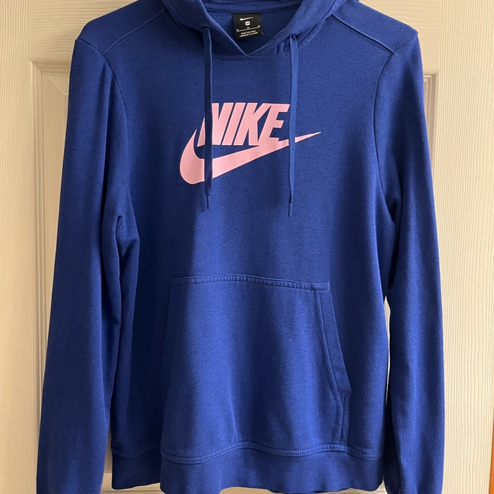 Nike Royal Blue Hoodie with Pink Swoosh
